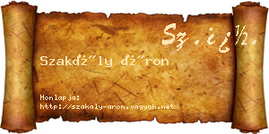 Szakály Áron névjegykártya