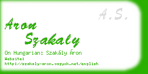 aron szakaly business card