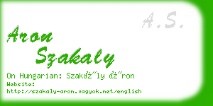 aron szakaly business card